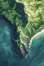 Aerial LiDAR GIS map of a large island featuring elevation data coastline details and volcanic topography.