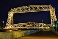 Aerial Lift Bridge in Duluth Minnesota, over Lake Superior Royalty Free Stock Photo