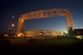 Aerial Lift Bridge lighted at night time Royalty Free Stock Photo