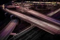 Aerial of Highway Traffic Long Exposure Royalty Free Stock Photo