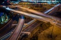 Aerial of Highway Traffic Long Exposure Royalty Free Stock Photo