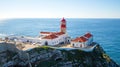 Aerial from lighthouse Cabo Vicente in Sagres Portugal