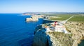 Aerial from lighthouse Cabo Vicente in Sagres Portugal