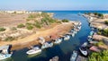 Aerial Liopetri river, Famagusta, Cyprus Royalty Free Stock Photo