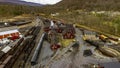 Aerial of Locomotive Narrow Gauge Steam Locomotive