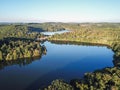 Aerial of Loganville, Pennsylvania around Lake Redman and Lake W