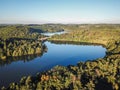 Aerial of Loganville, Pennsylvania around Lake Redman and Lake W Royalty Free Stock Photo