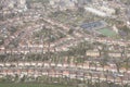 Aerial of London suburbs, UK