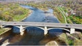 Aerial of the Lorne Bridge into Brantford, Ontario, Canada Royalty Free Stock Photo