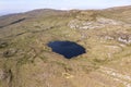 Aerial of the Lough above lough Keel by Crolly, County Donegal - Ireland.