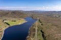 Aerial of lough Keel by Crolly, County Donegal - Ireland.