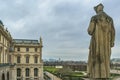 Aerial louvre museum exterior view