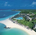 Aerial of the luxury Beau-Rivage Hotel, perfect for beach-holidays on Mauritius Island