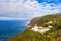 Aerial Madeira island view with Atlantic ocean. Royalty Free Stock Photo