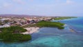 Aerial from Mangel Halto beach on Aruba island