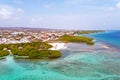 Aerial from Mangel Halto beach on Aruba island in the Caribbean