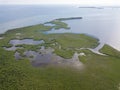 Aerial of Mangroves in Caribbean Sea Royalty Free Stock Photo