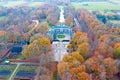 Aerial from medieval castle Groeneveld in the countryside from Netherlands in fall Royalty Free Stock Photo