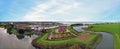 Aerial from medieval castle `Muiderslot` in the countryside from the Netherlands Royalty Free Stock Photo