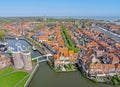 Aerial from the medieval city Enkhuizen in the Netherlands