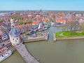 Aerial from the medieval city Hoorn in the Netherlands