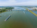 Aerial from the Merwede bridge near Gorinchem in the Netherlands