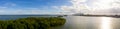 Aerial Miami Biscayne Bay panorama