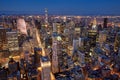 Aerial evening view of Midtown New York City skyline. Manhattan skyscrapers, NYC Royalty Free Stock Photo