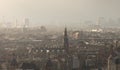 Misty cityscape of Amsterdam Royalty Free Stock Photo