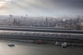 Misty cityscape of Amsterdam Royalty Free Stock Photo