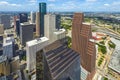 Aerial of modern buildings in downtown Houston Royalty Free Stock Photo