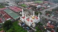 Aerial morning view of Al-Ismaili Mosque at Pasir Pekan, Kelantan, Malaysia