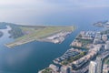 Aerial morning view of the Billy Bishop Toronto City Airport