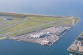Aerial morning view of the Billy Bishop Toronto City Airport Royalty Free Stock Photo