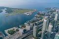 Aerial morning view of the Billy Bishop Toronto City Airport