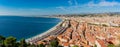 Aerial morning view of the famous Angel's Bay with downtown cityscape from Castle Hill, Nice Royalty Free Stock Photo