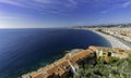 Aerial morning view of the famous Angel's Bay with downtown cityscape from Castle Hill, Nice Royalty Free Stock Photo