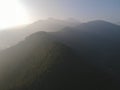 Aerial morning view or silhouette of a mountain in Bromo, East Java, Indonesia Royalty Free Stock Photo