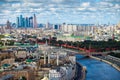 Aerial Moscow city center panorama