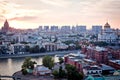 Aerial Moscow City panorama Royalty Free Stock Photo