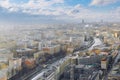 Aerial Moscow city panorama