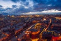 Aerial Moscow city panorama at night Royalty Free Stock Photo
