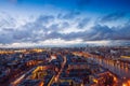 Aerial Moscow city panorama at night Royalty Free Stock Photo