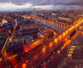 Aerial Moscow city panorama at night Royalty Free Stock Photo