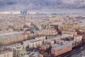 Aerial Moscow city panorama