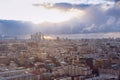 Aerial Moscow city panorama