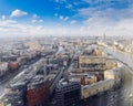 Aerial Moscow city panorama