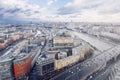 Aerial Moscow city panorama