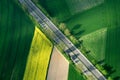 Aerial motorway in green