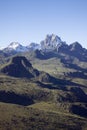 Aerial of Mount Kenya, Africa and snow in January, the second highest mountain at 17,058 feet or 5199 Meters Royalty Free Stock Photo